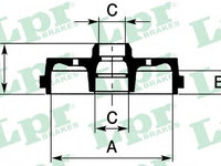 Tambur frana VW SCIROCCO (53B) (1980 - 1992) LPR 7D0226C