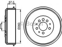 Tambur frana VW TRANSPORTER IV bus 70XB 70XC 7DB 7DW 7DK BOSCH 0986477046