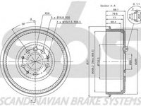 Tambur frana VW TRANSPORTER IV caroserie 70XA sbs 1825264709