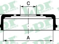 Tambur frana VW TRANSPORTER Mk IV caroserie (70XA) (1990 - 2003) LPR 7D0245