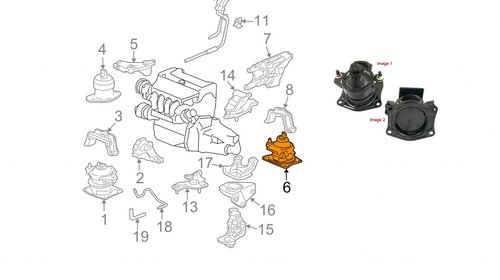 TAMPON MOTOR Stanga PT HONDA ACCORD 7 , CV AU