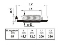 Teava flexibila, esapament FIAT GRANDE PUNTO (199) (2005 - 2016) ERNST 460071 piesa NOUA