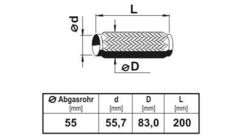 Teava flexibila, esapament SAAB 9-3 Combi (YS