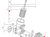 Termoflot răcitor ulei Volkswagen Passat B7 (365) Variant 2011 2.0 TDI OEM 03L117021C