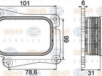 Termoflot radiator ulei MERCEDES-BENZ SLK (R171) HELLA 8MO 376 756-731