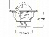 Termostat lichid racire 8620 8088 TRISCAN pentru Mitsubishi Galant Mitsubishi Lancer Toyota Land Toyota Estima Toyota Previa Toyota Tarago Toyota Supra Toyota Hiace Toyota Auris Toyota Fun Toyota Yaris Toyota Avensis Toyota Corolla Toyota Prius Toyot