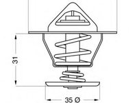 Termostat,lichid racire AUDI 90 (8C, B4), VW ILTIS (183), AUDI 80 Avant (8C, B4) - WAHLER 4264.87D