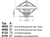 Termostat,lichid racire BorgWarner (Wahler) 4116.87D1