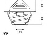 Termostat,lichid racire DAEWOO CIELO (KLETN), DAEWOO CIELO limuzina (KLETN), DAEWOO LANOS limuzina (KLAT) - WAHLER 3017.87D2