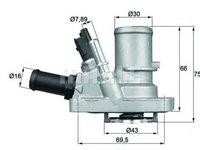 Termostat lichid racire FIAT BRAVO II 198 MAHLE ORIGINAL TI14488