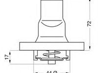 Termostat,lichid racire FIAT PANDA Van (169) (2004 - 2020) WAHLER 3105.87D