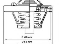 Termostat,lichid racire FORD FUSION (JU) (2002 - 2012) WAHLER 4457.82D piesa NOUA