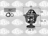 Termostat,lichid racire MAZDA 626 Mk V (GF), MAZDA 626 Mk V hatchback (GF), MAZDA PREMACY (CP) - SASIC 3306033