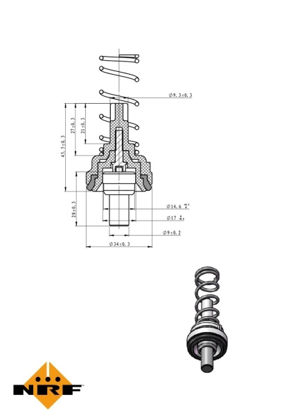Termostat lichid racire NRF VW PASSAT B6