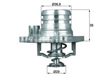 Termostat lichid racire OPEL AGILA A H00 MAHLE ORIGINAL TI1392