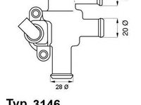 Termostat lichid racire SMART FORTWO Cabrio 451 WAHLER WH 3146.90D