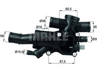 Termostat lichid racire TH 44 83 MAHLE pentru Peugeot 508 Peugeot 807 Ford Focus Ford C-max Peugeot 307 Peugeot 407 Volvo S40 Volvo V50 CitroEn C4 CitroEn C5 Peugeot 607 Ford Galaxy Ford S-max CitroEn C8 Volvo C30 CitroEn Dispatch CitroEn Jumpy Peugeot