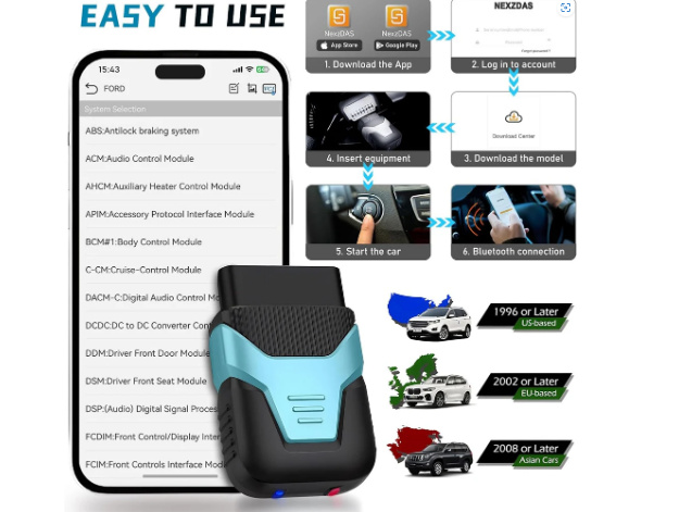Tester AUTO 2024 Bluetooth OBD2 Scanner 