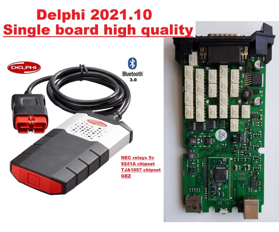 Tester Delphi soft 2021.10b, single bord high quality, firmware 3201