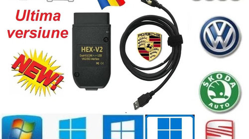 Tester Diagnoza Auto VCDS VAG COM 22.10 REAL HEX CAN V2 meniu lb romana