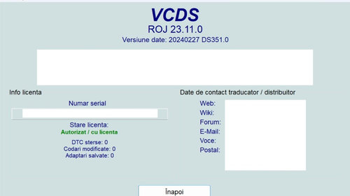 Tester-Interfata VCDS HEX V2 ATMEGA cu SOFT 23.11 Engleza / Romana
