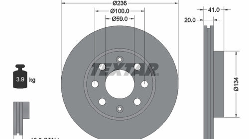 Textar disc frana fata chevrolet aveo/kalos