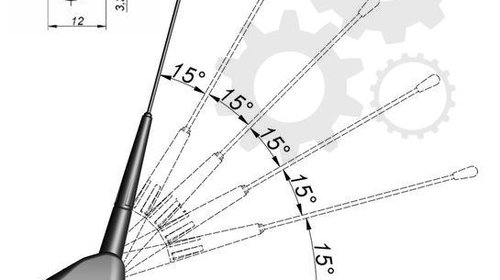 Tija antena 536mm, wire length 2530mm) FIAT P