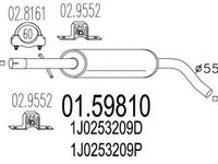 Toba esapament AUDI A3 8L1 MTS 1.5981