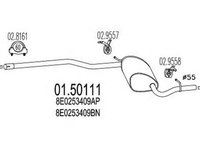 Toba esapament AUDI A4 Avant 8E5 B6 MTS 1.50111