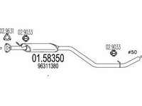 Toba esapament DAEWOO NUBIRA limuzina KLAJ MTS 1.5835