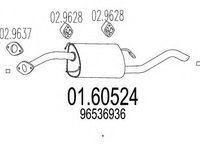 Toba esapament finala 01 60524 MTS pentru Chevrolet Aveo Daewoo Kalos Chevrolet Kalos