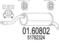 Toba esapament finala 01 60802 MTS pentru Fiat Punto