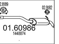 Toba esapament finala 01 60986 MTS pentru Ford Mondeo Ford Galaxy Ford S-max