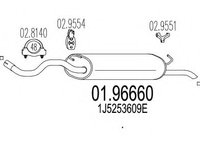 Toba esapament finala 01 96660 MTS pentru Skoda Octavia Vw Bora Vw Jetta Vw Golf