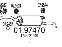 Toba esapament finala 01 97470 MTS pentru Toyota Fun Toyota Yaris