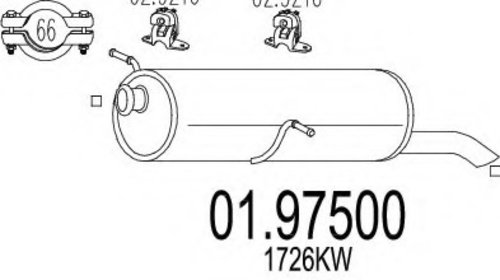 Toba esapament finala 01 97500 MTS pentru Peu