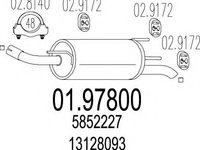 Toba esapament finala 01 97800 MTS pentru Opel Astra