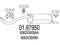 Toba esapament finala 01 97950 MTS pentru Skoda Fabia Seat Ibiza