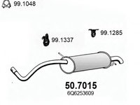 Toba esapament finala 50 7015 ASSO pentru Seat Ibiza 2002 2003 2004 2005 2006 2007 2008 2009