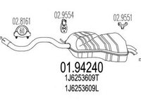 Toba esapament finala AUDI A3 8L1 MTS 1.9424