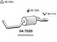 Toba esapament finala AUDI A4 (8D2, B5) (1994 - 2001) ASSO 04.7020