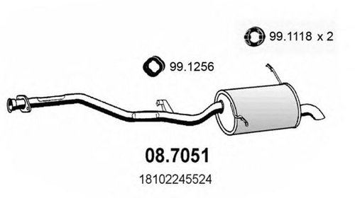 Toba esapament finala BMW 3 E36 ASSO 087051