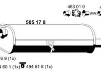 Toba esapament finala CITROEN C4 cupe LA ERNST 505178