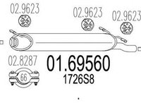 Toba esapament finala CITROEN XSARA cupe N0 MTS 1.6956