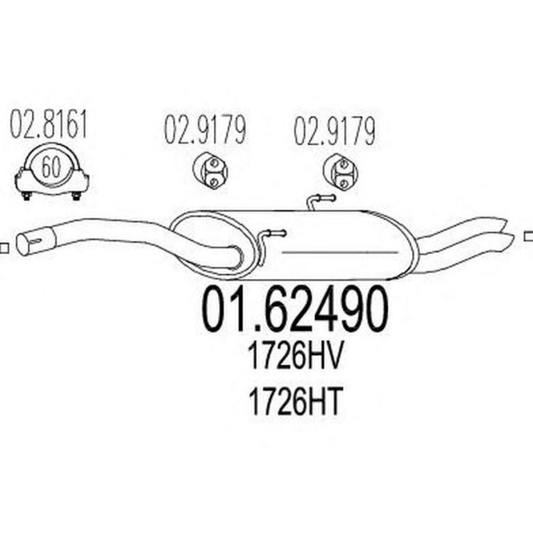 Toba esapament finala FIAT SCUDO Combinato 220P MTS 1.6249
