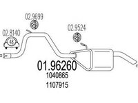 Toba esapament finala FORD MONDEO II BAP MTS 1.9626