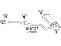 Toba esapament finala MERCEDES-BENZ E-CLASS combi S210 MTS 1.60127