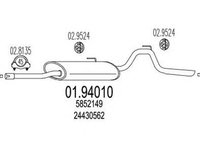 Toba esapament finala OPEL AGILA A H00 MTS 1.9401