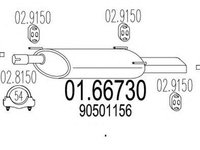 Toba esapament finala OPEL ASTRA F 56 57 MTS 1.6673