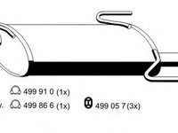 Toba esapament finala OPEL ASTRA F hatchback 53 54 58 59 ERNST 052092